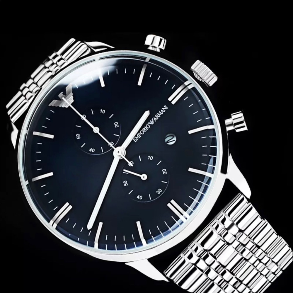 EMPORIO ARMANI MEN'S CHRONOGRAPH DARK BLUE DIAL WATCH AR1648 best Gift